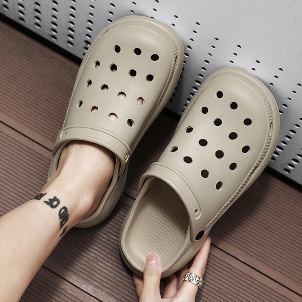 Men'S Fashion Solid Color Hollow Non-Slip Sandals