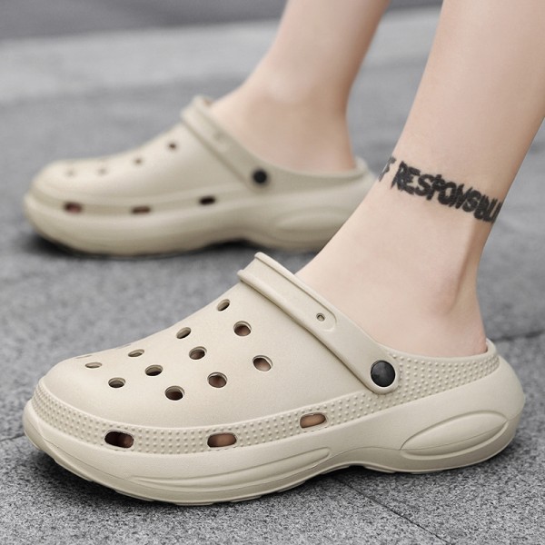 Men'S Fashion Solid Color Hollow Non-Slip Sandals