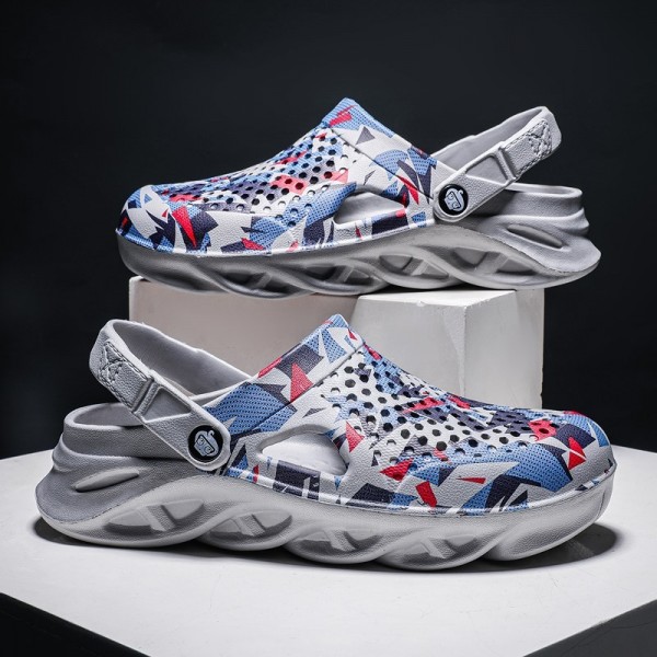 Men Fashion Lightweight Hollow Breathable Color Matching Sandals