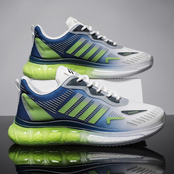 Men Leisure Sports Versatile Round-Toe Mesh Cloth Lace-Up Thick-Soled Sneakers