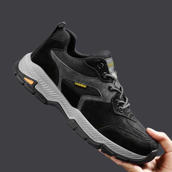 Men Leisure Sports Versatile Round-Toe Lace-Up Thick-Soled Sneakers