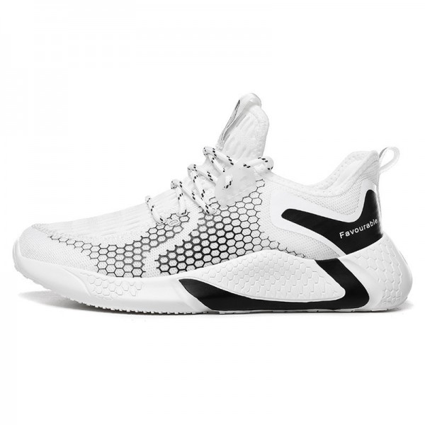 Men Fashion Casual Versatile Round-Toe Mesh Cloth Lace-Up Thick-Soled Sneakers