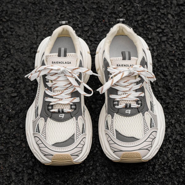 Men Fashion Casual Sports Mesh Cloth Lace-Up Thick-Soled Sneakers