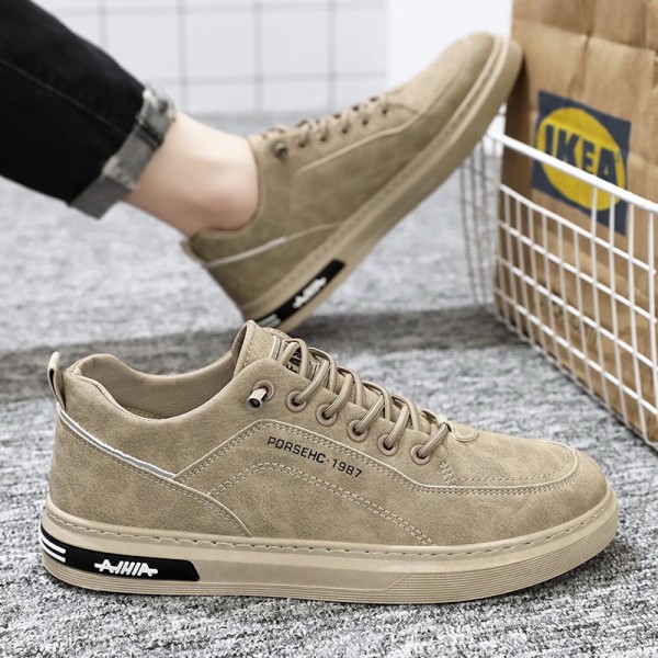 Men Fashion Casual Basic All-Match Letter Lace-Up Thick-Soled Sneakers