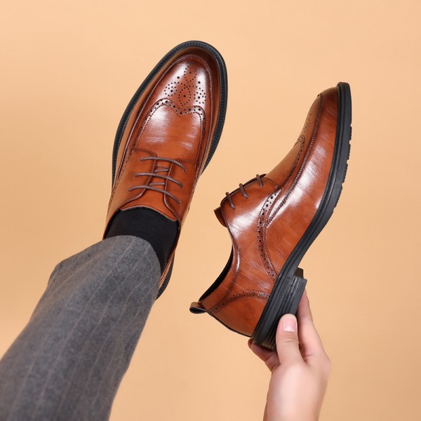 Men Fashion Business British Style Lace-Up Leather Shoes