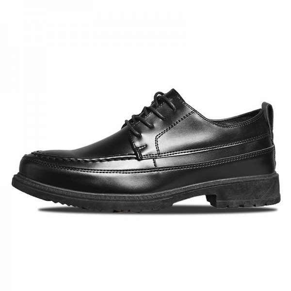 Men Fashion Casual Business British Style Lace-Up Thick-Soled PU Leather Shoes