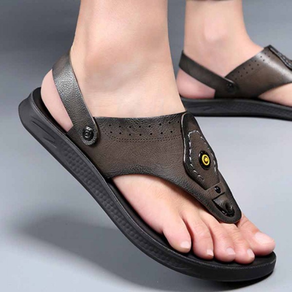 Men Summer Fashion Casual Beach Letters Print Flip Flops Sandals