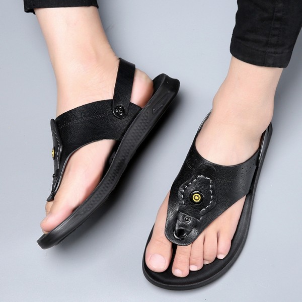 Men Summer Fashion Casual Beach Letters Print Flip Flops Sandals