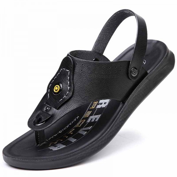 Men Summer Fashion Casual Beach Letters Print Flip Flops Sandals