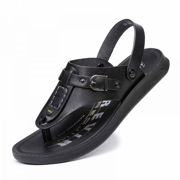 Men Summer Fashion Casual Beach Letters Print Flip Flops Sandals