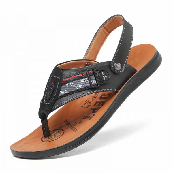 Men Summer Fashion Leisure Vacation Letter Flat Flip Flops Sandals