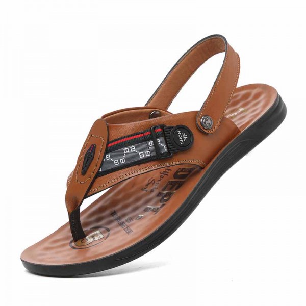 Men Summer Fashion Leisure Vacation Letter Flat Flip Flops Sandals
