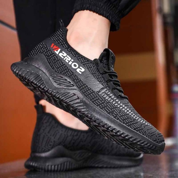 Men Fashion Leisure Sports Alphabet Mesh Lace-Up Thick-Soled Sneakers