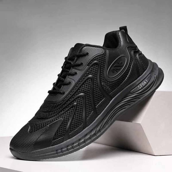 Men Fashion Casual Sports Mesh Lace-Up Thick-Soled Sneakers