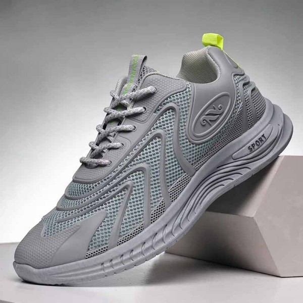 Men Fashion Casual Sports Mesh Lace-Up Thick-Soled Sneakers