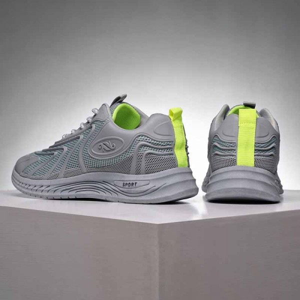 Men Fashion Casual Sports Mesh Lace-Up Thick-Soled Sneakers