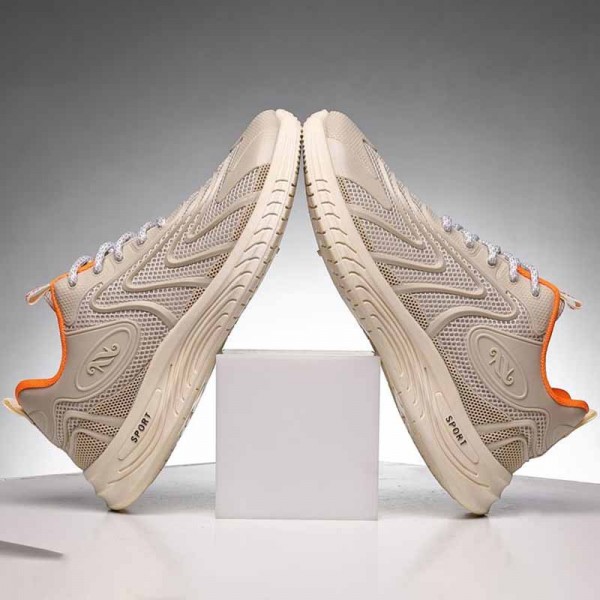 Men Fashion Casual Sports Mesh Lace-Up Thick-Soled Sneakers
