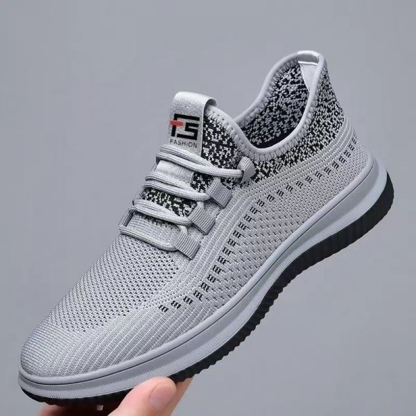 Men Fashion Casual Sports Mesh Lace-Up Thick-Soled Sneakers