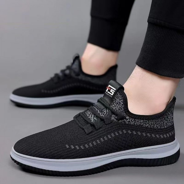Men Fashion Casual Sports Mesh Lace-Up Thick-Soled Sneakers