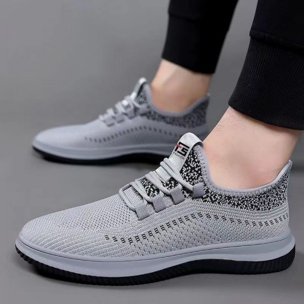 Men Fashion Casual Sports Mesh Lace-Up Thick-Soled Sneakers