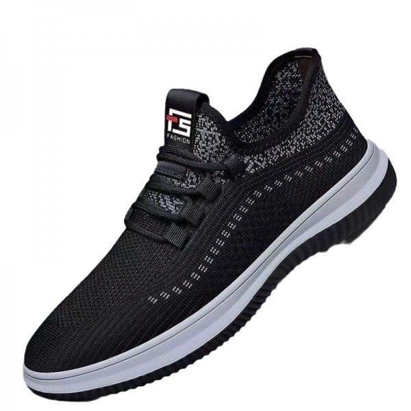 Men Fashion Casual Sports Mesh Lace-Up Thick-Soled Sneakers