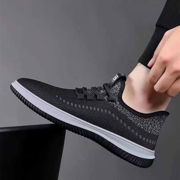 Men Fashion Casual Sports Mesh Lace-Up Thick-Soled Sneakers